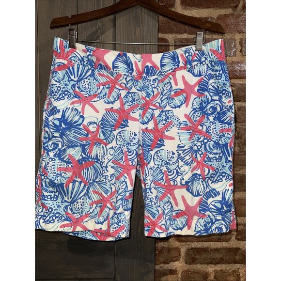 NEW Lilly Pulitzer CHIPPER SHORT Bermuda Resort White She She Shells Pink Sz 10 - Picture 5 of 14